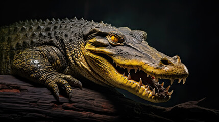 Obraz premium crocodile in dark background