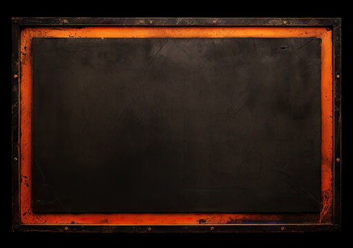 orange border frame on black background blank template mockup chalkboard blackboard