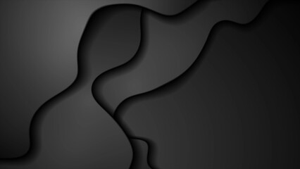 Black waves abstract corporate geometric background