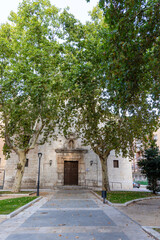 Valladolid, Spain - October 13, 2023: different views of the historic buildings of the city center of Valladolid, Spain