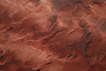 Red Clay Terrain from Aerial Perspective, Alien Landscape on Earth