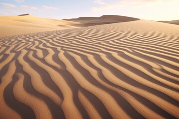 Desert Serenity: Endless Sand Dunes Carved by Wind, Cast in the Soft Light of Morning