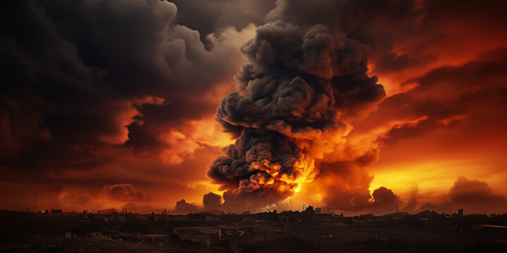 Explosion on the battlefield.