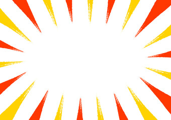 ブラシで描いた集中線のカラーフレーム