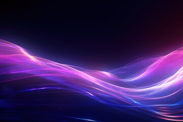 illustration of abstract background of futuristic corridor with purple and blue neon lights wave speed light
