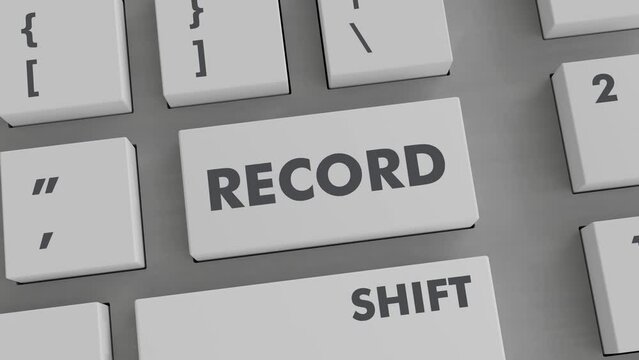 RECORD BUTTON PRESSING ON KEYBOARD