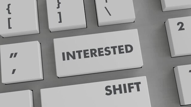 INTERESTED BUTTON PRESSING ON KEYBOARD