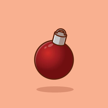 christmas baubles ornament cartoon vector illustration crhistmas stuff concept icon isolated