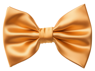 Gold, festive bow tie. Classic, minimalistic bow tie. Isolated on a transparent background.