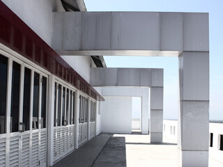 Outside look Aluminum Louver Door Louver Shutter Window on the rooftop building