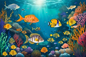 Obraz na płótnie Canvas fish in the aquarium