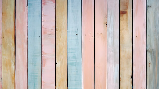 pastel wood planks texture. Generative AI.