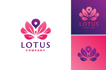 Lotus logo design for a serene and elegant brand identity. Suitable for wellness centers, spa businesses, yoga studios, and beauty products. Peaceful, balanced, and harmonious.