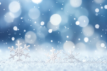 Fototapeta na wymiar a winter wonderland with snowflakes