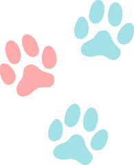 Cute dog paw dog footprints color icon - obrazy, fototapety, plakaty