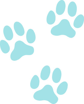 Cute dog paw dog footprints color icon