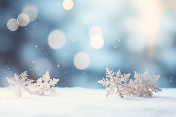 Fototapeta na wymiar a winter wonderland with snowflakes