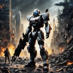 Fototapeta premium soldier in action