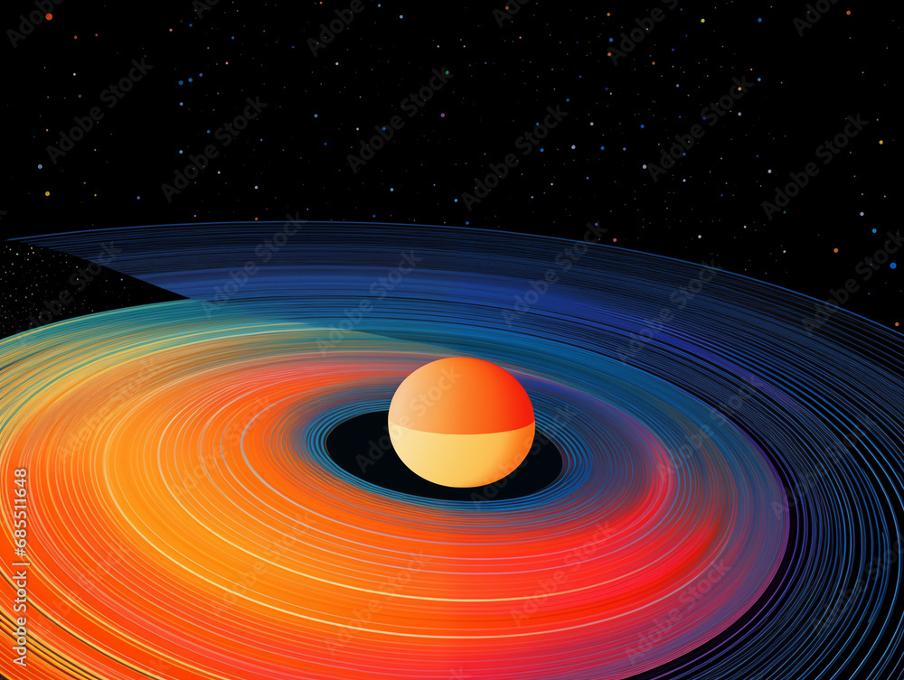 Canvas Prints creative illustration of universe planet,created with generative ai tecnology.