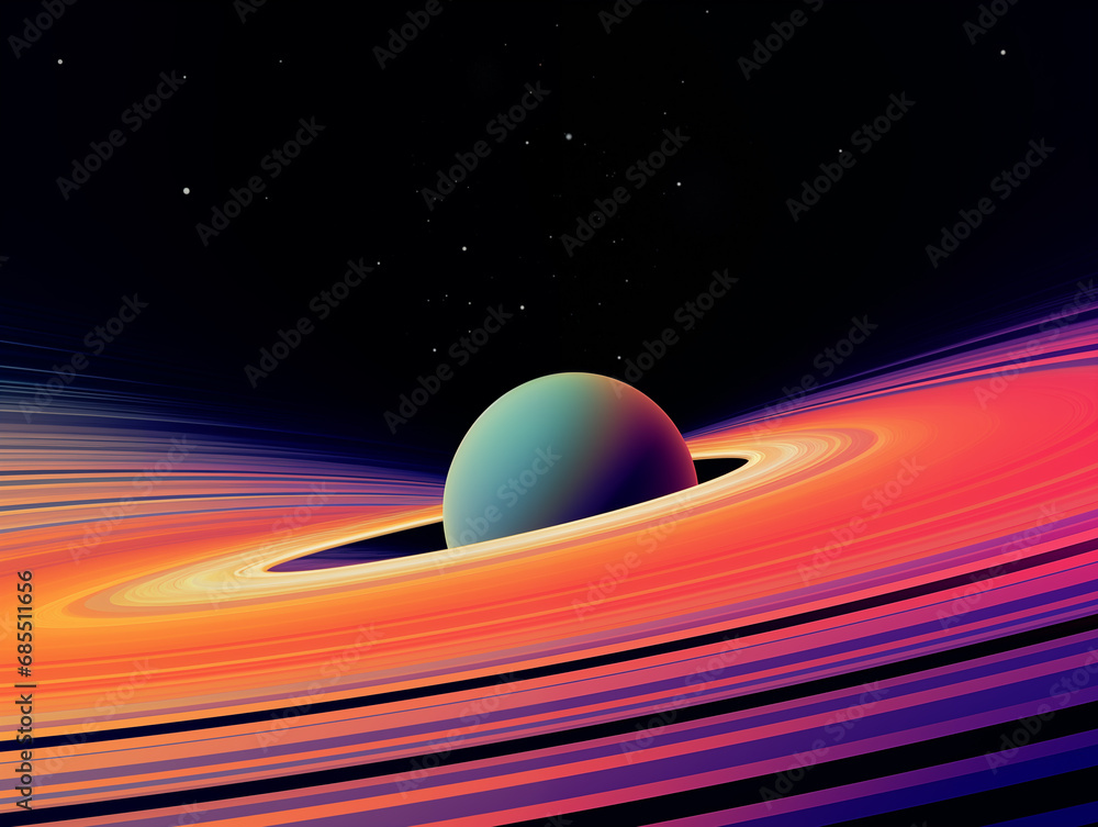 Canvas Prints creative illustration of universe planet,created with generative ai tecnology.