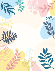 Fototapeta na wymiar Design banner frame flower Spring background with beautiful. flower background for design. Colorful background with tropical plants. 