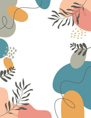 Design banner frame flower Spring background with beautiful. flower background for design. Colorful background with tropical plants.	