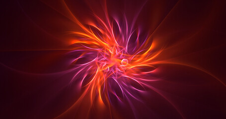 Fototapeta premium 3D manual rendering abstract multicolor supernova fractal light background