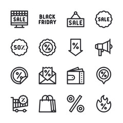 Set of icon black friday