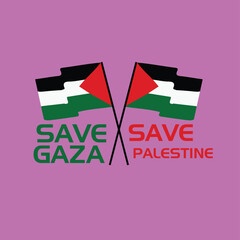 Save Gaza Free Palestine. Save gaza sign,symbol,logo and poster. Free Palestine Vector And Clip Art.