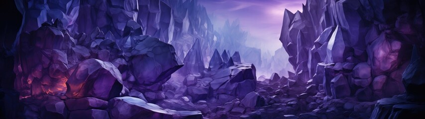 Amethyst rock background. Its soothing tones, shaped by geological processes, compose a gentle melody echoing through the ages. - obrazy, fototapety, plakaty