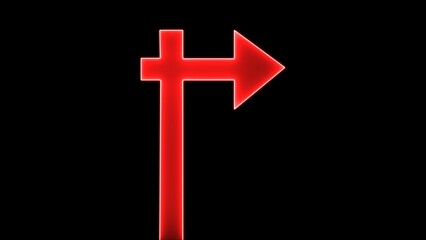 Road information signs. Directional signs. Signpost icon isolated on red background. Pointer symbol.right Isolated street information sign. Glowing neon line road traffic sign.