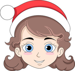 beautiful womans head is smiling wearing a cute christmas beanie