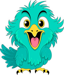 green parrot logo laughing happily