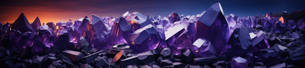 Amethyst rock background. Its regal hues, born from mineral impurities, adorn the Earth with a touch of royal elegance. - obrazy, fototapety, plakaty