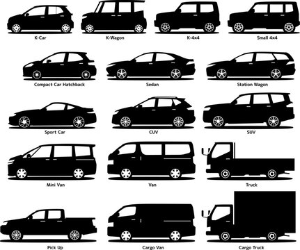 車種別 ボディタイプ別 車のシルエット