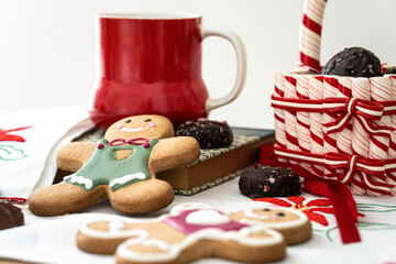 Christmas Treats with Gingerbread and Coffee