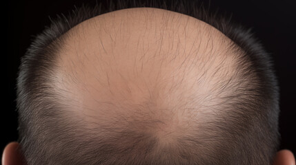 rear view of head of male with no hair