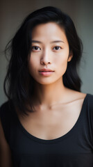 Naklejka premium portrait of asian young woman in studio