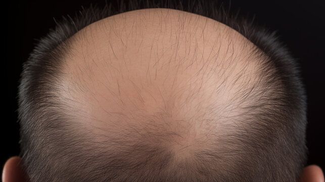 rear view of head of male with no hair