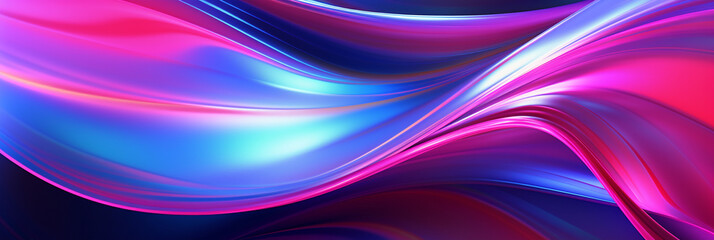 Abstract background of fluid iridescent holographic neon curved wave motion. Colorful gradient...
