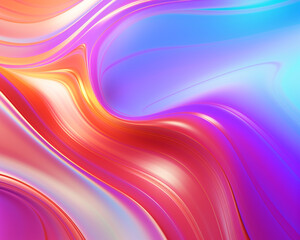 Abstract background of fluid iridescent holographic neon curved wave motion. Colorful gradient design element for backgrounds, banners, posters and wallpapers