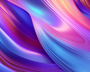 Abstract background of fluid iridescent holographic neon curved wave motion. Colorful gradient design element for backgrounds, banners, posters and wallpapers