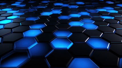 Hexagon background with light, tech background