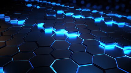 Hexagon background with light, tech background