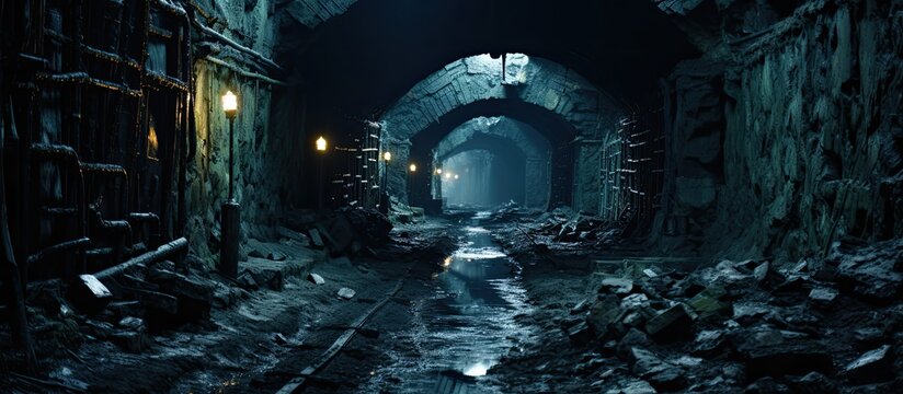Fototapeta Stalin-era tunnel, part of Kiev's WW2 defense line.