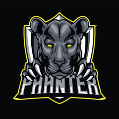 Vector panther mascot logo template for sport bussiness and gaming team isolated