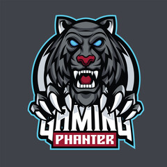 Vector panther mascot logo template for sport bussiness and gaming team isolated