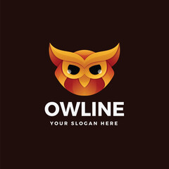 Owl logo vector gradient colorful style