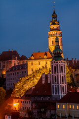 Cesky Krumlov  at night in Czech Republic