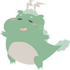 ぽっちゃりしたかわいい龍のイラスト素材